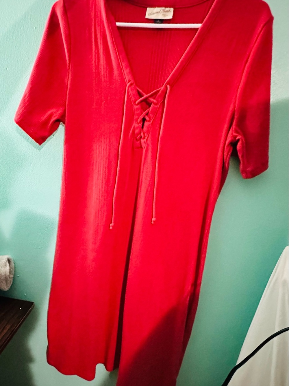 Universal Thread Red Lace-Up Mini Dress